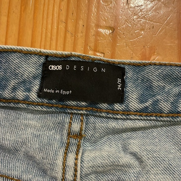 ASOS design 90s straight jean vintage lightwash size 24 100% cotton rigid denim - Picture 4 of 6